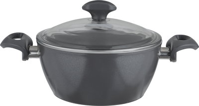 طقم قدور جرانيت تركي فالز، 7قطع، غطاء زجاج - رمادي غامق product image 5