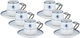 Al Saif Gallery porcelain coffee cup set, eye pattern, with saucer, 12 pieces - white product image 1