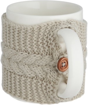 مج بورسلان السيف غاليري، 340 مل، تلبيسة صوف - أبيض بيج product image 2