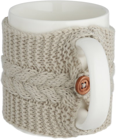 مج بورسلان السيف غاليري، 340 مل، تلبيسة صوف - أبيض بيج product image 2