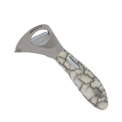 Al Saif Gallery steel peeler, with marble-coloured plastic handle - gray product image 3