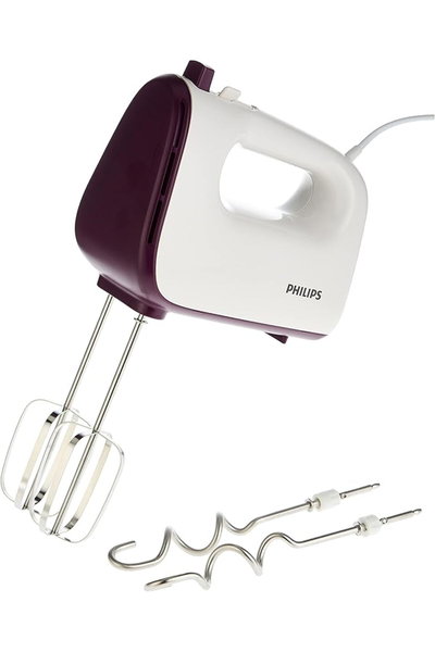 Philips HR3740/11 Hand Mixer, 400W, 5 Speeds - White/Purple product image 2
