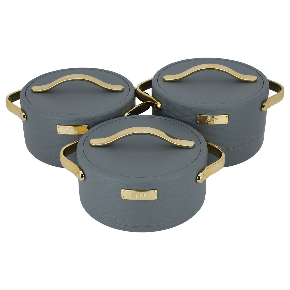 Kinda Steel Al Saif Gallery Container Set, (1.5+2+2.5) Liter, 3 Pieces - Dark Gray product image