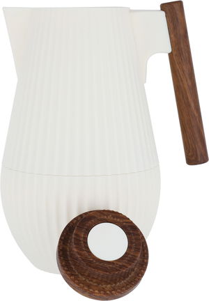 Al Saif Gallery Layar thermos, 1 liter, wooden handle, squeezer, thermal glass inner container, plastic outer shell - light beige product image 3