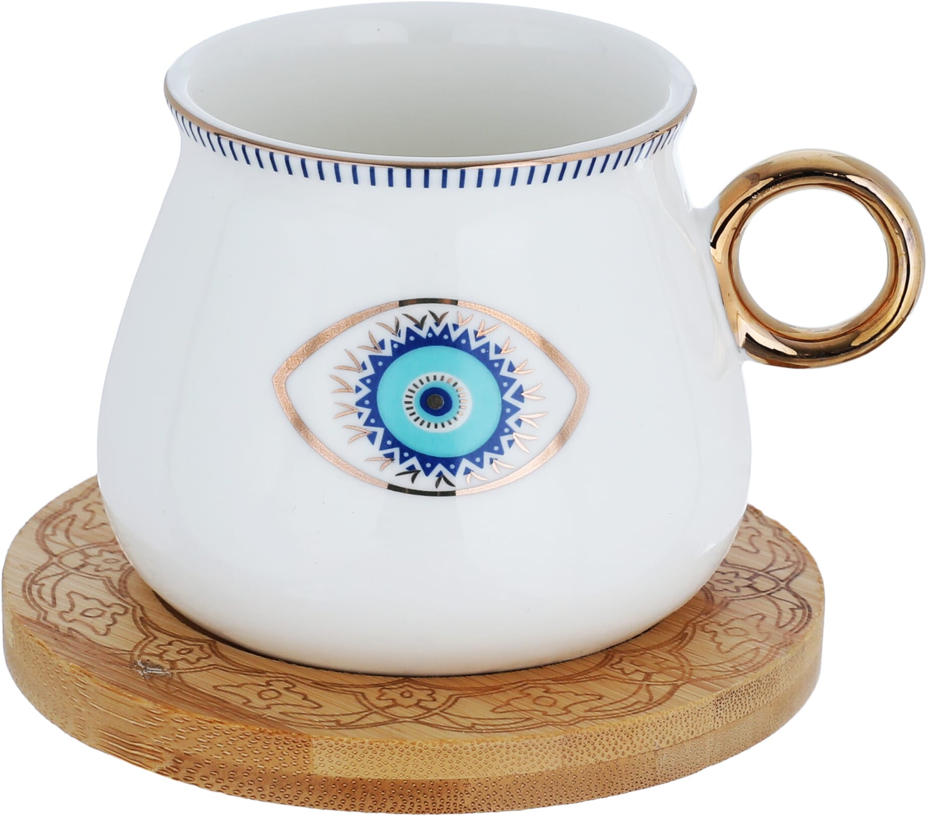 Al Saif Gallery Porcelain Tea Cup And Saucer, Two Pieces - White Brown product image 2