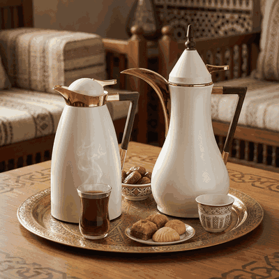 طقم ترامس السيف غاليري، قطعتين، 1 /1 لتر، حافظة داخلية زجاج - لؤلؤي product image 2