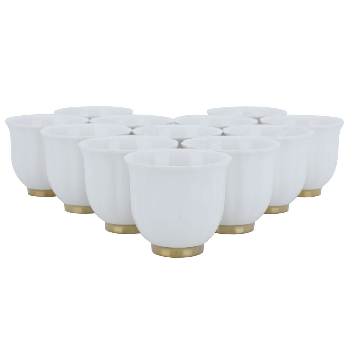 Al Saif Gallery porcelain Arabic coffee cups set, gilded base, 12 pieces - white product image 2