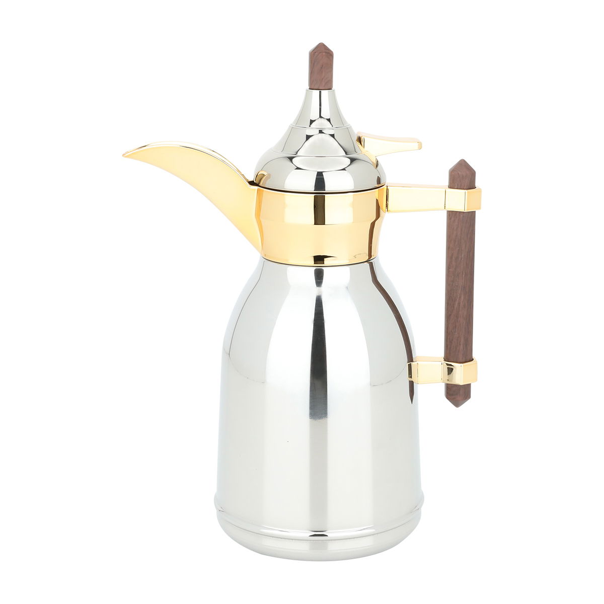 Dallah Shahad Steel Al Saif Gallery, 0.6 litre, wooden handle - silver product image