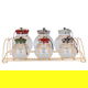طقم علب زجاج السيف غاليري، 7 قطع، ستاند ذهبي - ملون product image 1