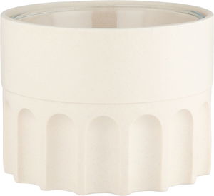 سخان طعام فخار السيف غاليري، 25x25x30 سم، غطاء أستيل، دائري عميق، قاعدة فخار - بيج ذهبي product image 2