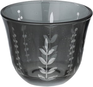 Al Saif Gallery Glass Sugar Cup Serving Set, 11cm, 26 Pieces, Floral Pattern - Black Transparent product image 2