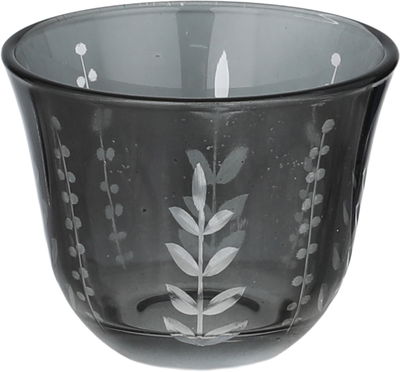 طقم تقديم بيالات فناجين سكرية زجاج السيف غاليري، 11 سم، 26 قطعة، مشجر - أسود شفاف product image 2