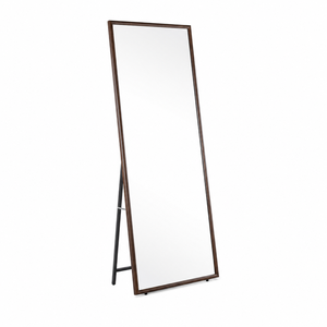 مراية ستاند زجاج، 180×70 سم، ستاند معدن، اطار خشب MDF - بني product image 2