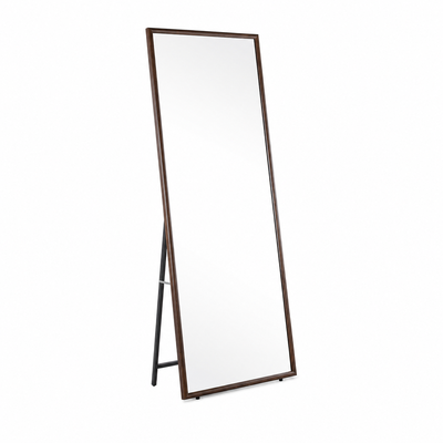 مراية ستاند زجاج، 180×70 سم، ستاند معدن، اطار خشب MDF - بني product image 2
