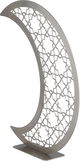 إستاند زينة بنقش إسلامي استيل، 27x6x35 سم، شكل هلال - بيج product image 3