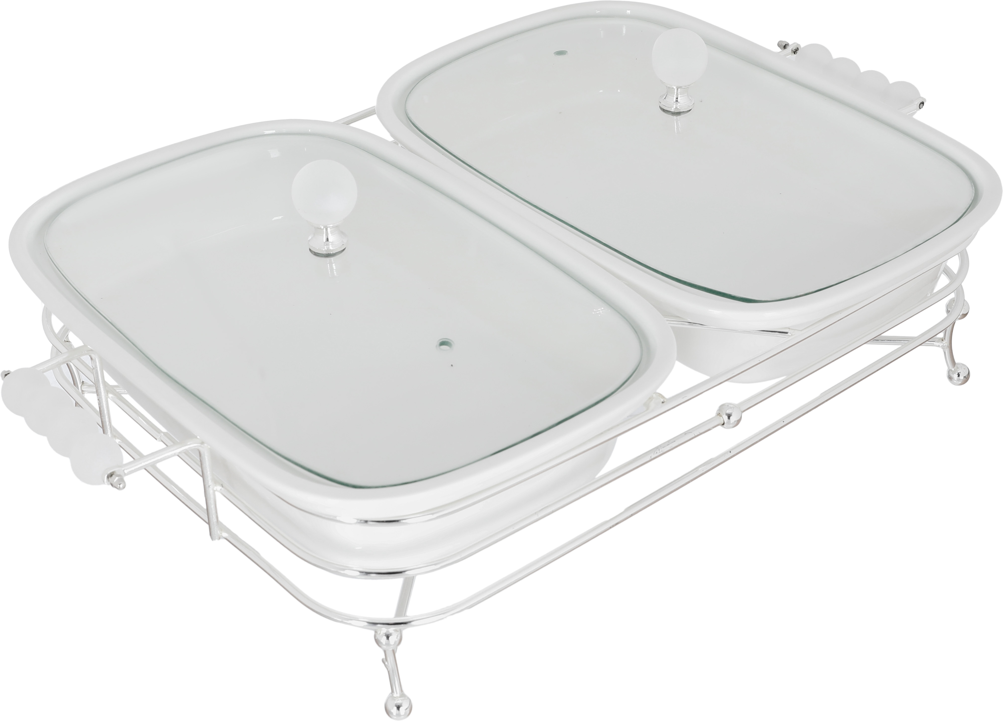 Wahj Al Masa Ceramic Heater, 12.5 Inch, Double Square, Base - Silver White product image 2