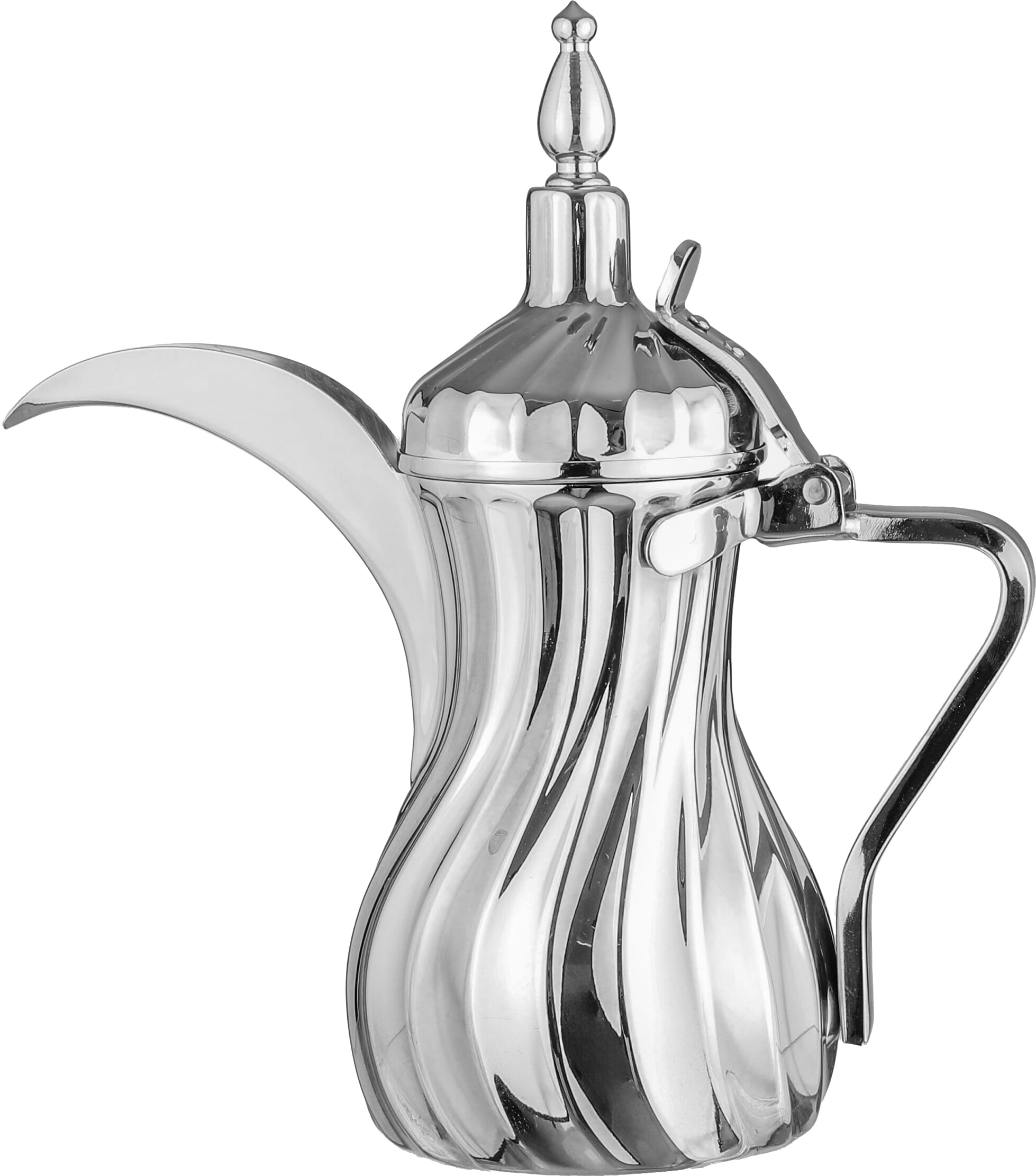 Al Saif Plus Samira Romantic Coffee Pot, Steel, 1.4 Liters - Silver