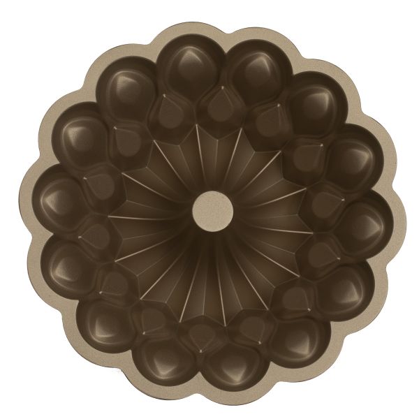 Rocky Aluminum Cake Mold, 25.8x25.8x10 cm, Rose - Dark Gold product image 2