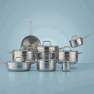 طقم قدور ستانلس استيل كوركماز الفا، 14 قطعة - فضي product image