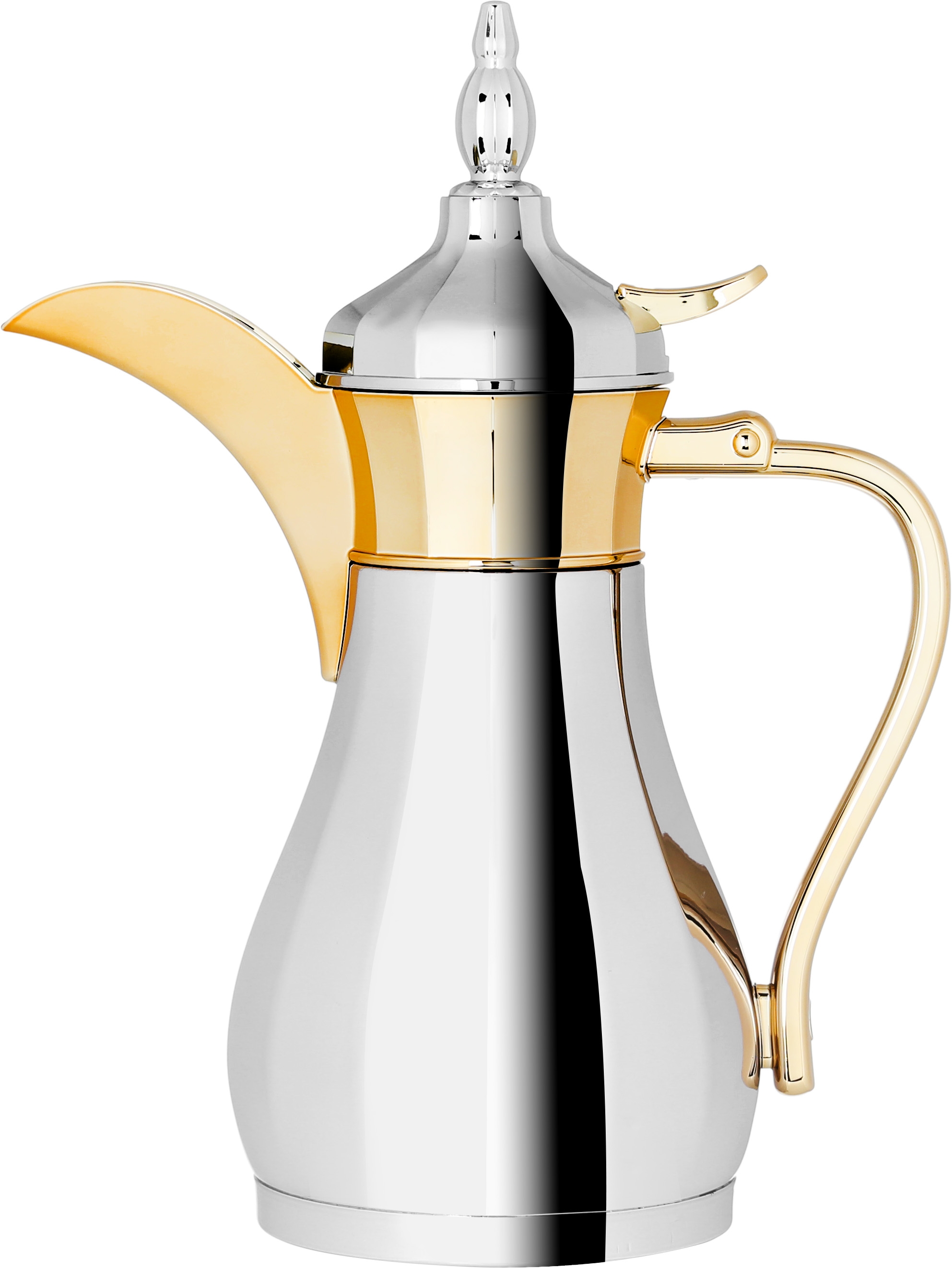 Dallah Sulaiman Steel Al Saif Gallery, 1 liter, gold-silver handle product image