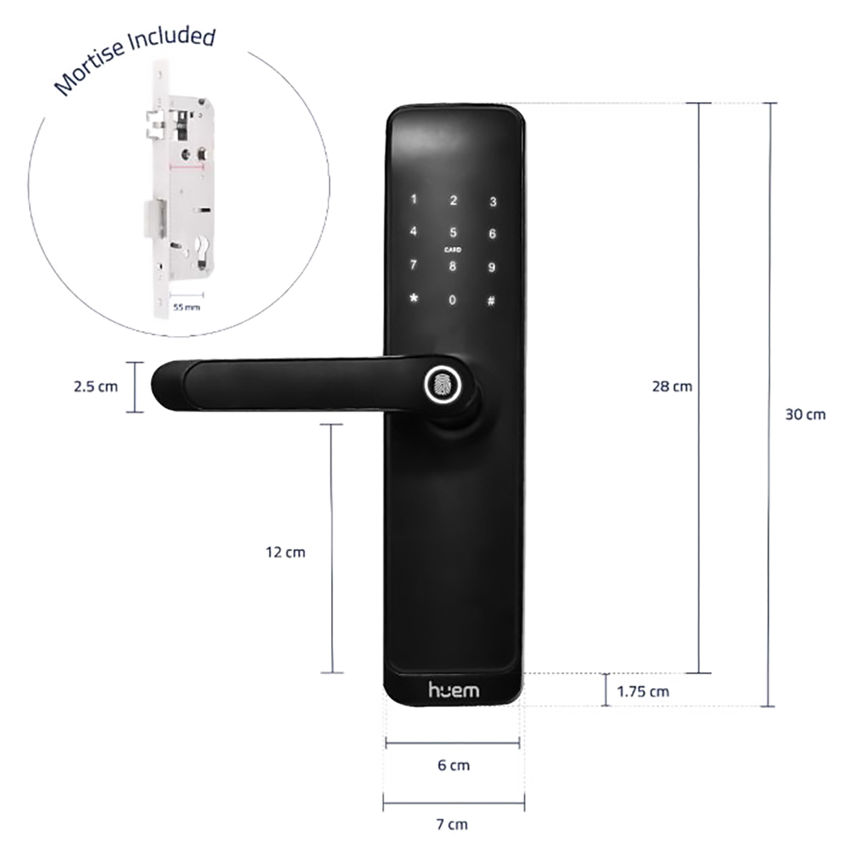 Haam Smart Ham Door Lock, Bluetooth - Black product image 1