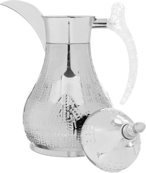 Al Saif Gallery Haila Thermos, 1 liter, transparent handle, steel inner case, steel outer case - silver product image 2