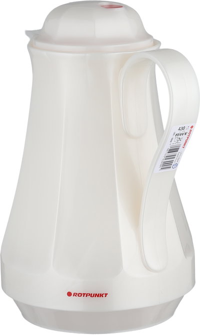 Rotpunkt 430 Thermos, 1 Liter, Glass Inner Container, Plastic Outer Body - Glossy White product image 2