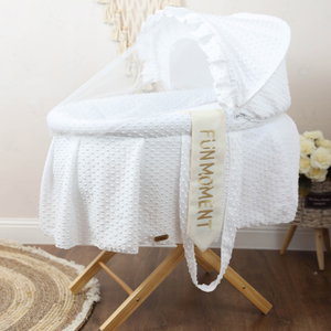 سرير موسى قابل للطي فان مومنت، 76×42×76 سم، حامل خشب - ابيض product image