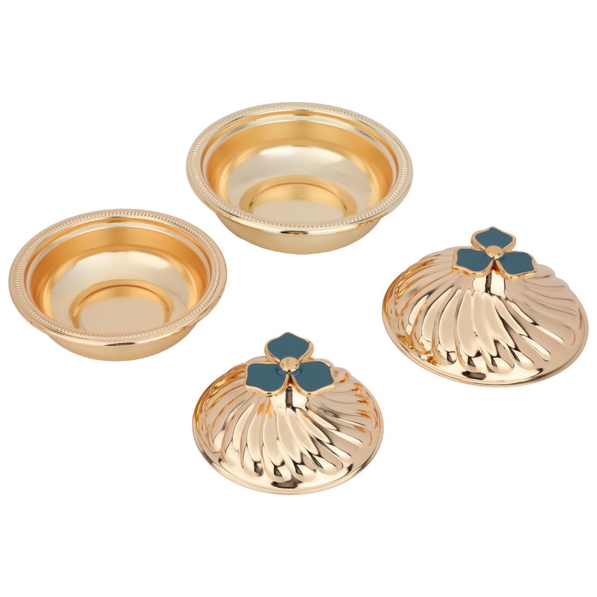 Alsaif Gallery Tray Set with 2 Steel Dates, 3 Pieces - Gold product image 3