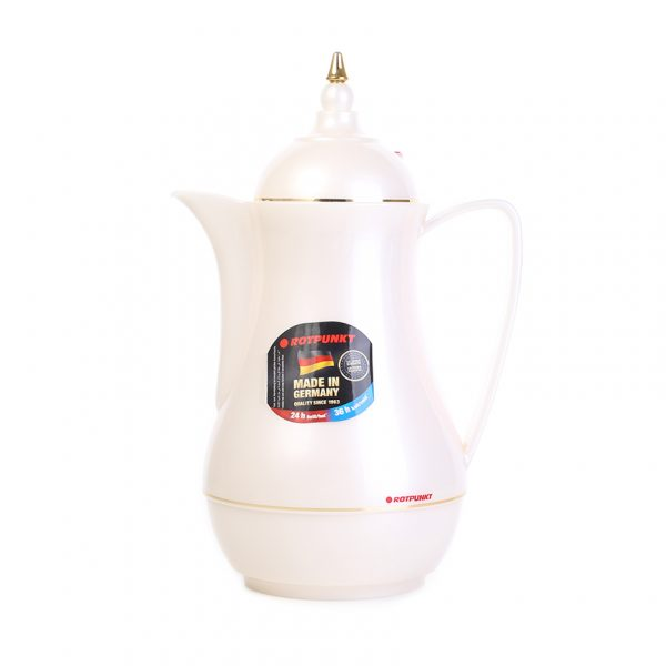 ترمس زجاج وتبونت، 1 لتر، هيكل خارجي بلاستيك - لؤلؤي product image