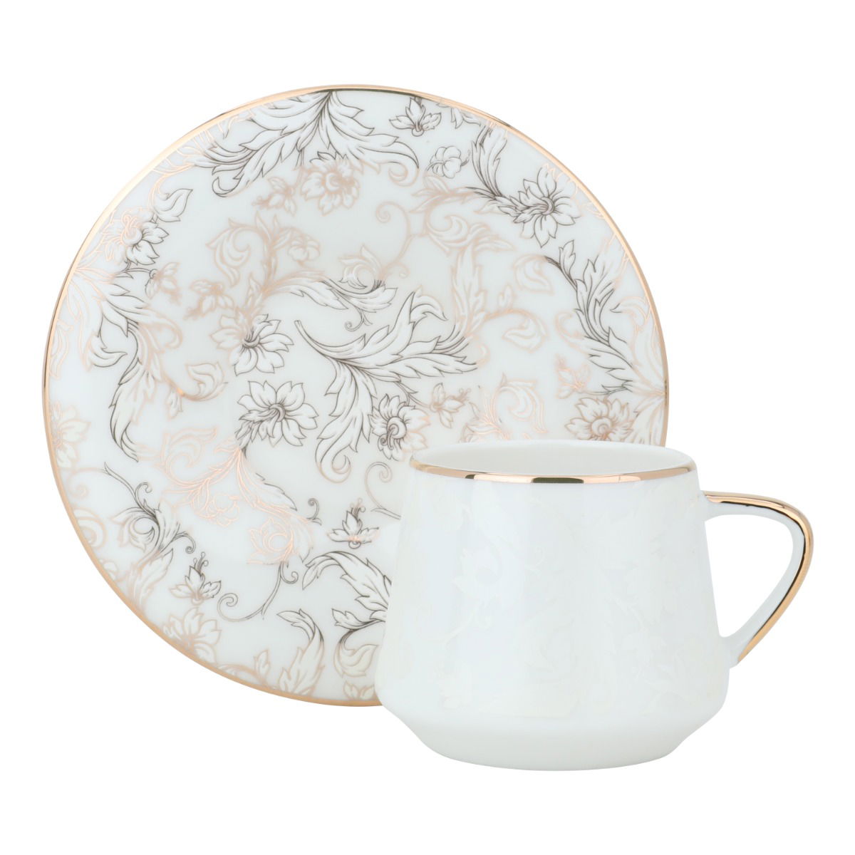 Al Saif Gallery Turkish Coffee Lily Cups Set, Porcelain, 12 Pieces - Green product image