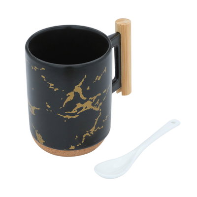 Al Saif Gallery Porcelain Mug, 300ml, Spoon - Black product image 2