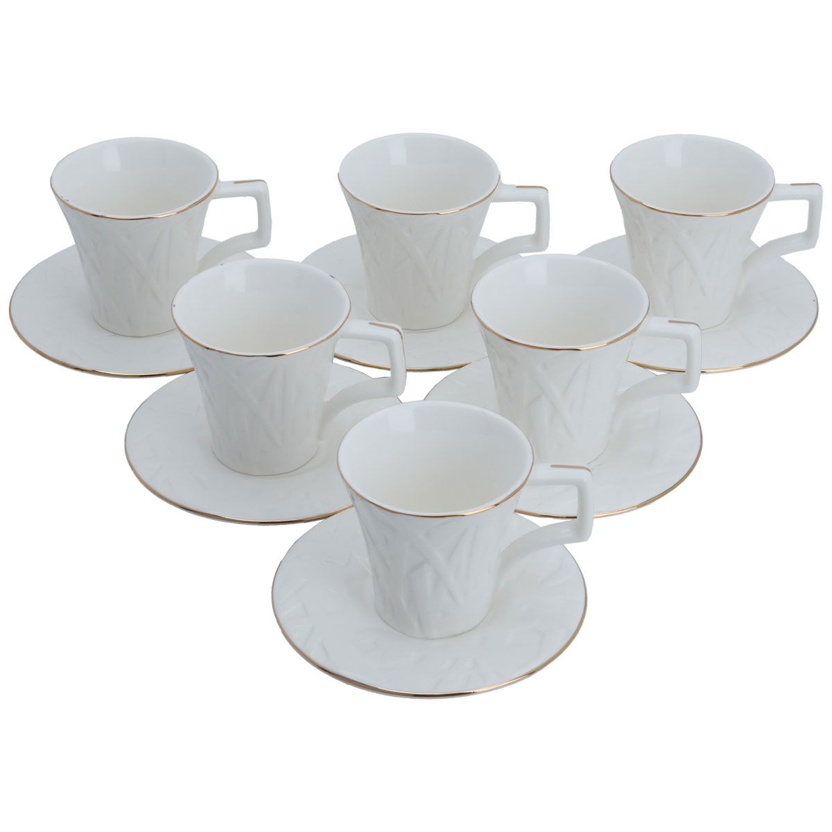 Al Saif Gallery ceramic coffee cup set, 12 pieces - white product image 2