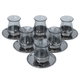 طقم بيالات شاي و فناجين قهوة عربي كريستال السيف غاليري، 18 قطعة - فضي product image 1