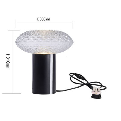 Norco Modern Aluminum Glass Table Lamp, 30x31 cm, E27 Bulb Base - Black product image 3