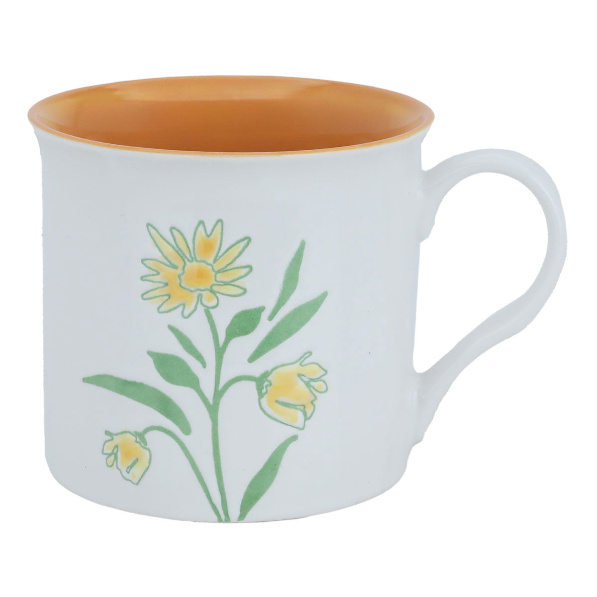 Al Saif Gallery porcelain mug, 650 ml, orange-white rose pattern product image