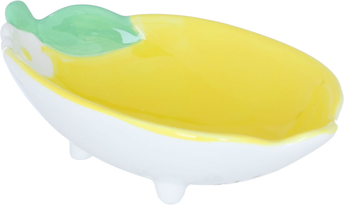 Al Saif Gallery porcelain serving plate, 17 x 11.3 x 4.6 cm, lemon shape - yellow product image 1
