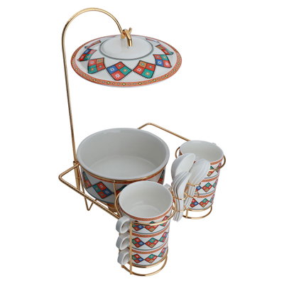 طقم شوربة بورسلان السيف غاليري، 15 قطعة، نقش عسيري - ملون product image 1