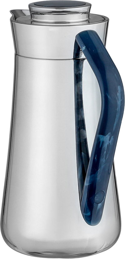 Al-Saif Gallery Al-Huda Stainless Steel Thermos, 1 Liter, Blue Handle, Push Button - Shiny Silver product image 3
