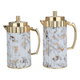 Al Saif Gallery thermos set, two pieces, 1 liter, glass inner container, plastic outer shell - white and golden product image 1