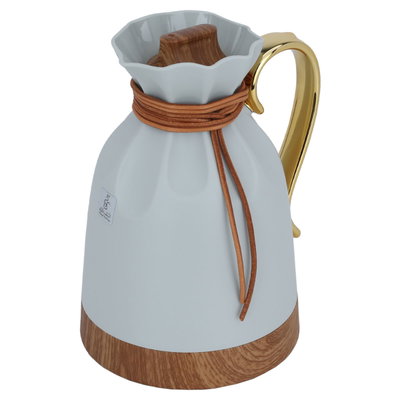 Everest Balqis Thermos, 1 liter, glass inner shell, plastic outer shell - white brown product image 3