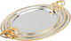 Al Saif Gallery Stainless Steel Serving Tray, 3 Pieces, Oval - Silver Gold product image 1