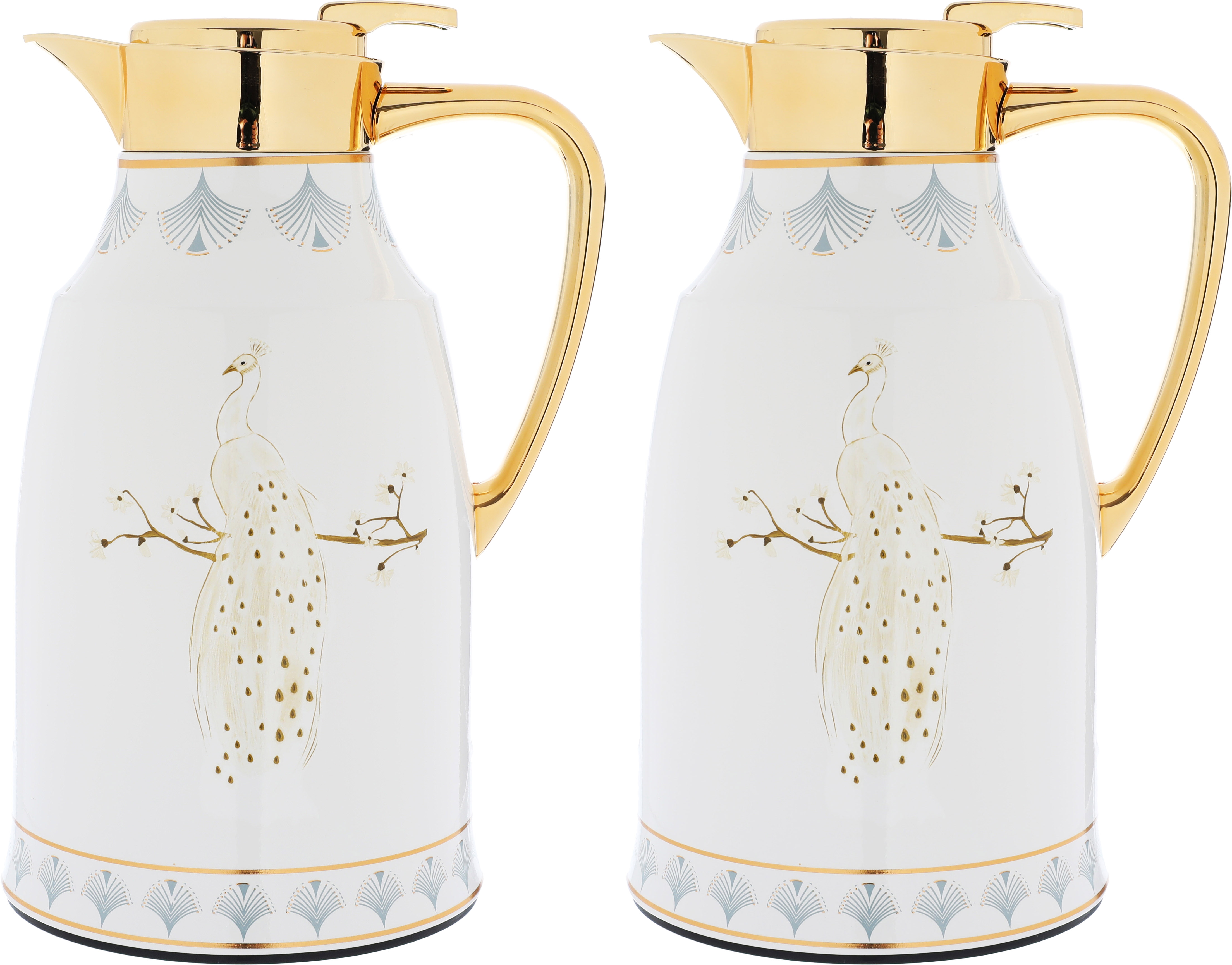 Al Saif GalleryTawoos thermos set, 1/1.3 liter, thermal glass inner container, steel outer shell - pearl product image