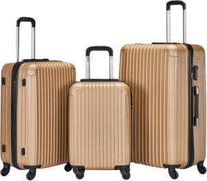 طقم شنط سفر ABS ليمرا، 3 مقاسات، 4 عجلات، WM-217-3PCS - ذهبي product image