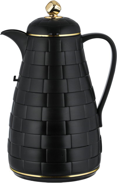 طقم ترامس لالوزا، 1 / 1 لتر، 2 قطعة، حافظة داخلية زجاج، غطاء ضغاط - اسود ذهبي product image 3