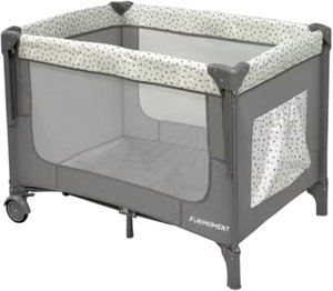سرير اطفال فان مومنت، 100×70 سم، قابل الطي - رمادي product image