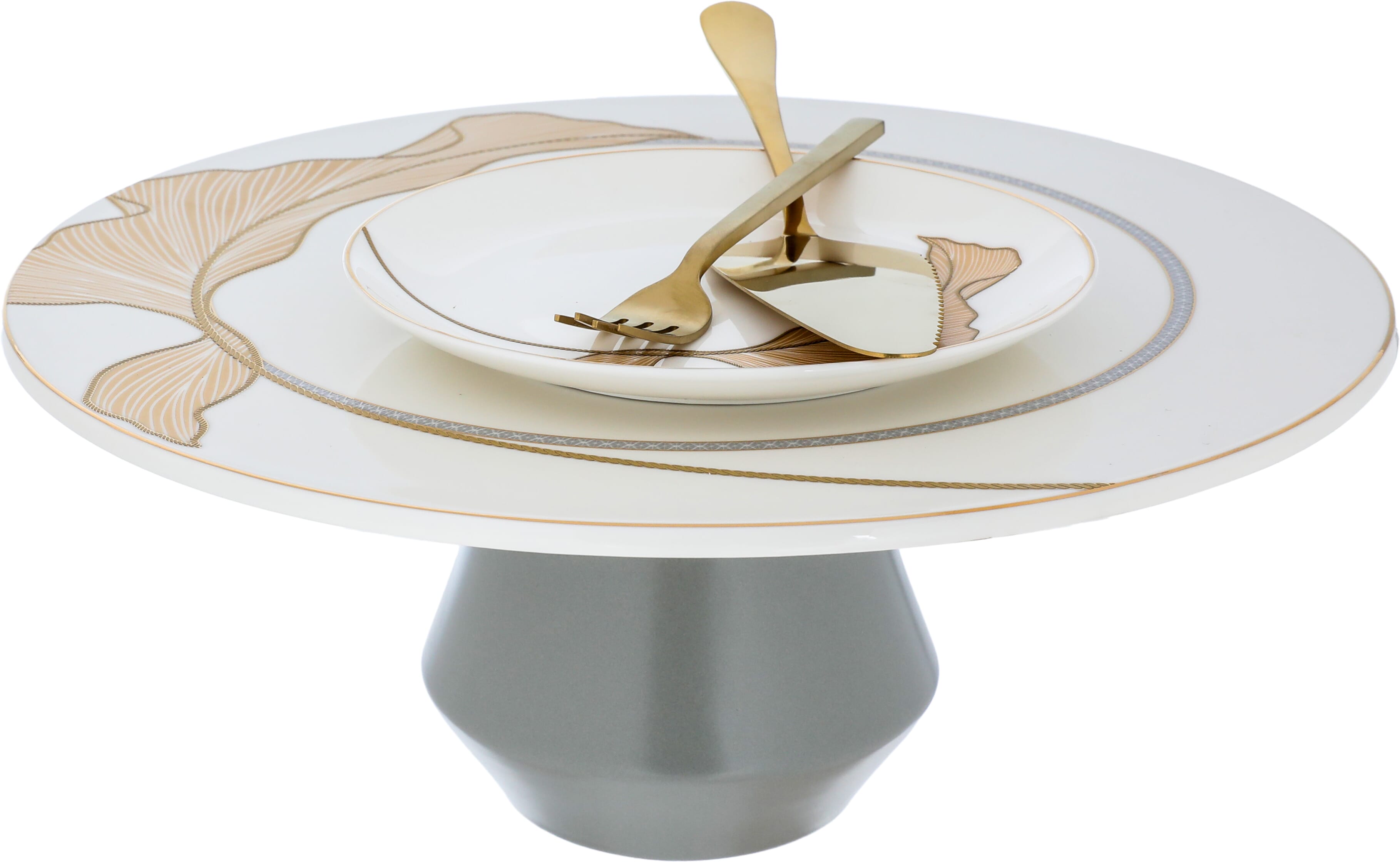 Al Saif Gallery Porcelain Cake Serving Set, 14 Pieces - White product image