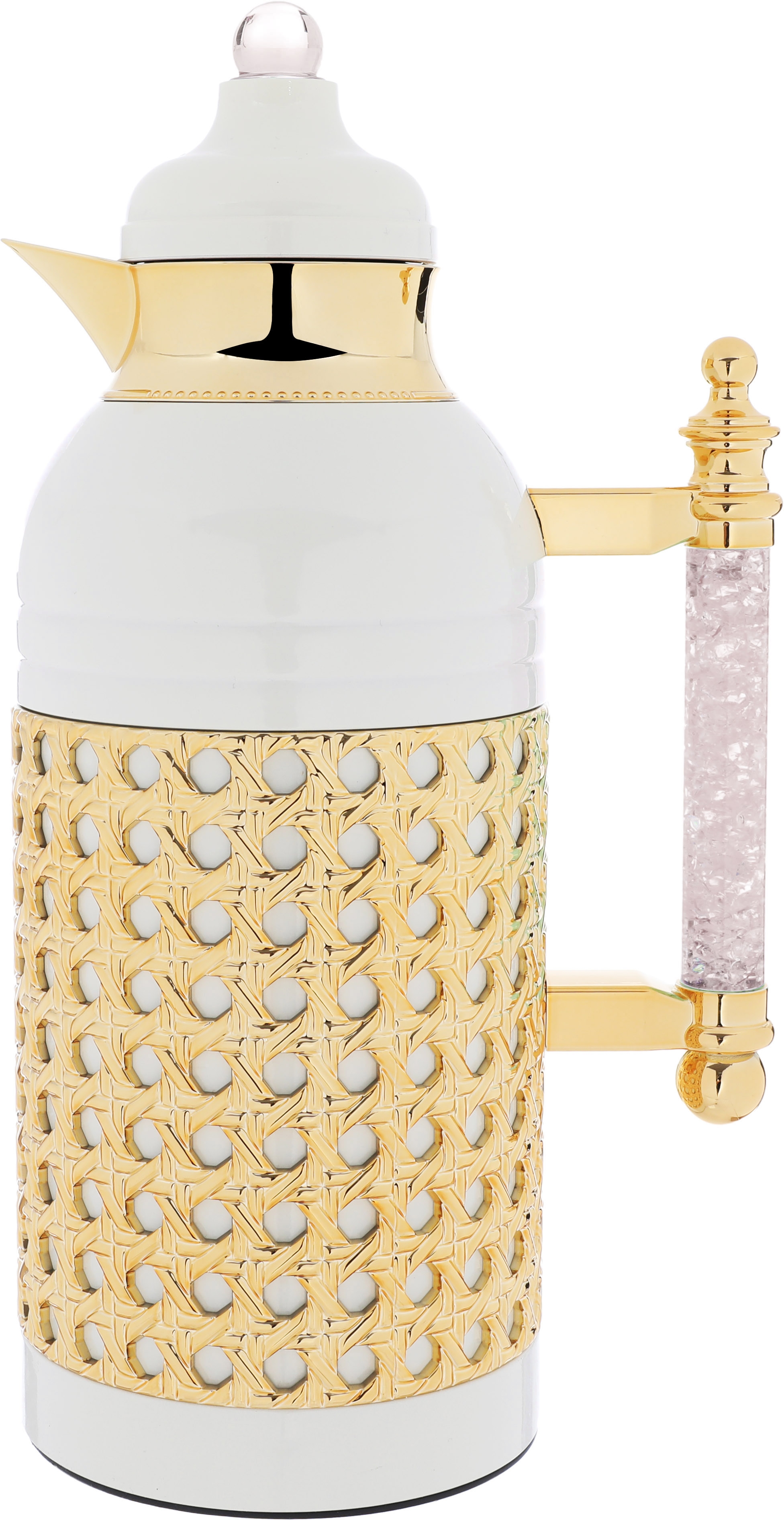 Al Saif Gallery Sarah thermos set, 1 liter, crystal handle, thermal glass inner case, steel outer case - pearl product image 7