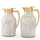 Al Saif Gallery Ranem Steel thermos Set, 1/0.75 Liter, 2 Pieces - White Marble product image 1