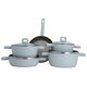 طقم قدور المونيوم بغطاء زجاج روبوست، 9 قطع - رمادي product image 1